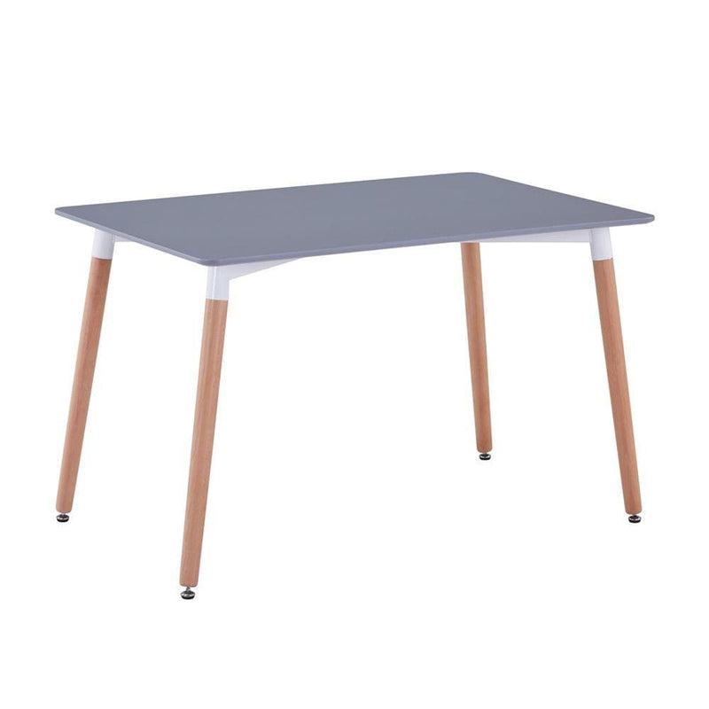 Mias Classic MDF Grey High Glossy Dining Table Wooden Legs Goldfan